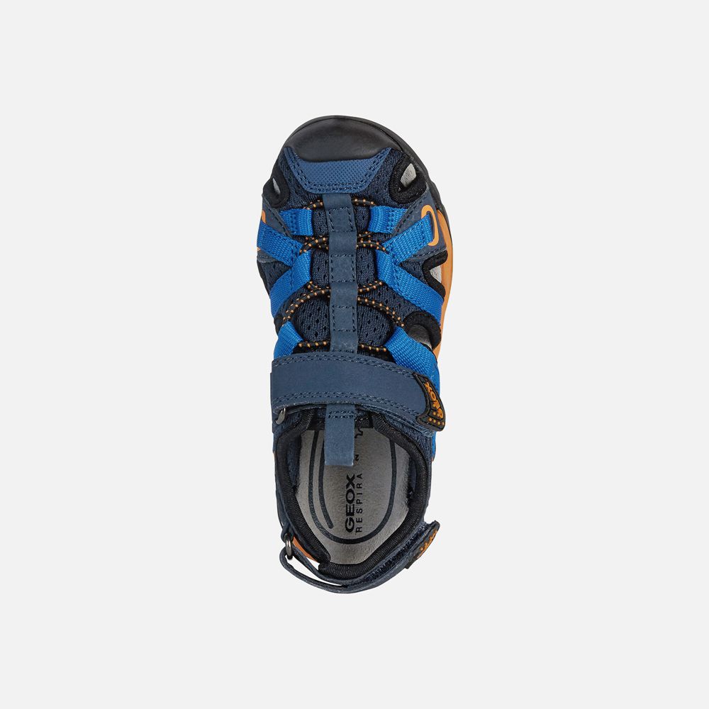 Sandales Geox Borealis - Bleu Marine/Orange - Garcon 053291-EOM